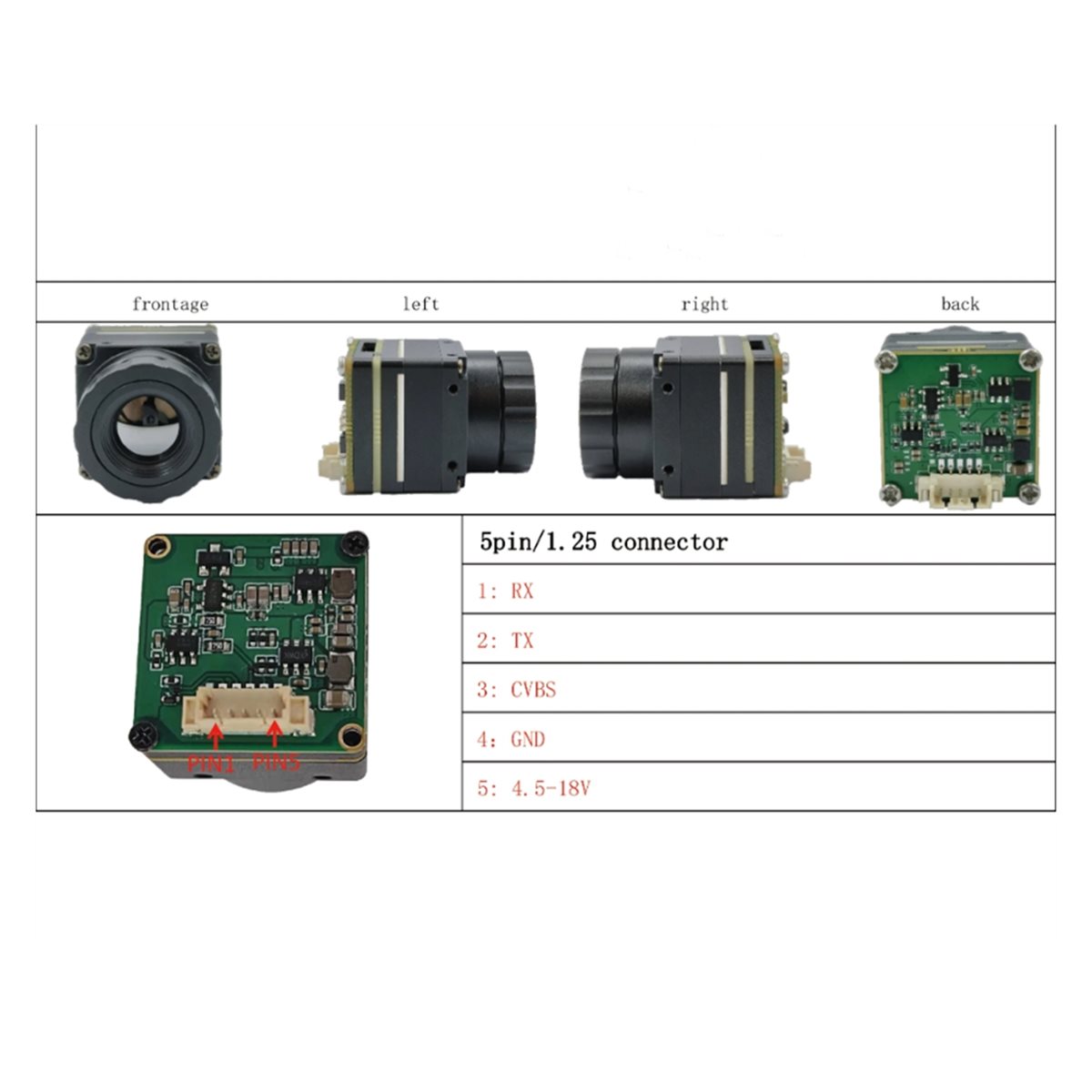 Drone Camera Thermal - โมดูลถ่ายภาพความร้อนอินฟราเรด SWXF กล้องความละเอียดสูง อินเทอร์เฟซ CVBS 256X192