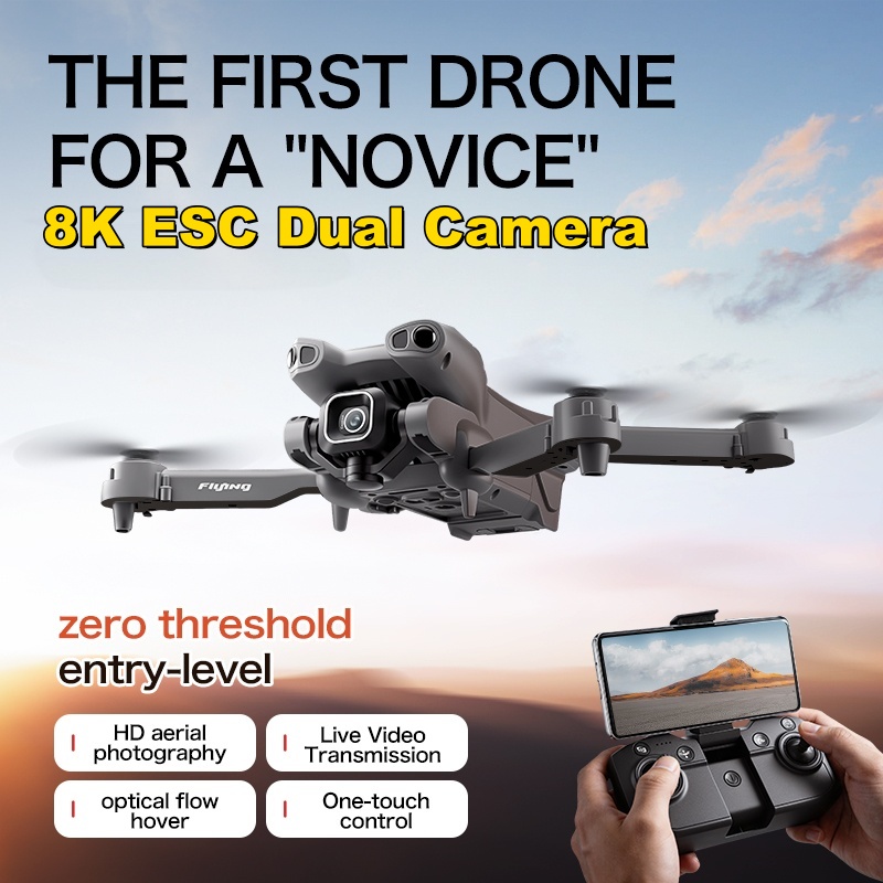Drone Camera 4K - โดรน 8K ESC กล้องคู่ ระบบระบุตำแหน่งด้วย Optical
